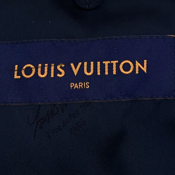 Louis Vuitton Dark Blue Logo Jacquard Wool-Cotton Jacket XS Size W/ Zipper & Lap - Picture 6 of 8